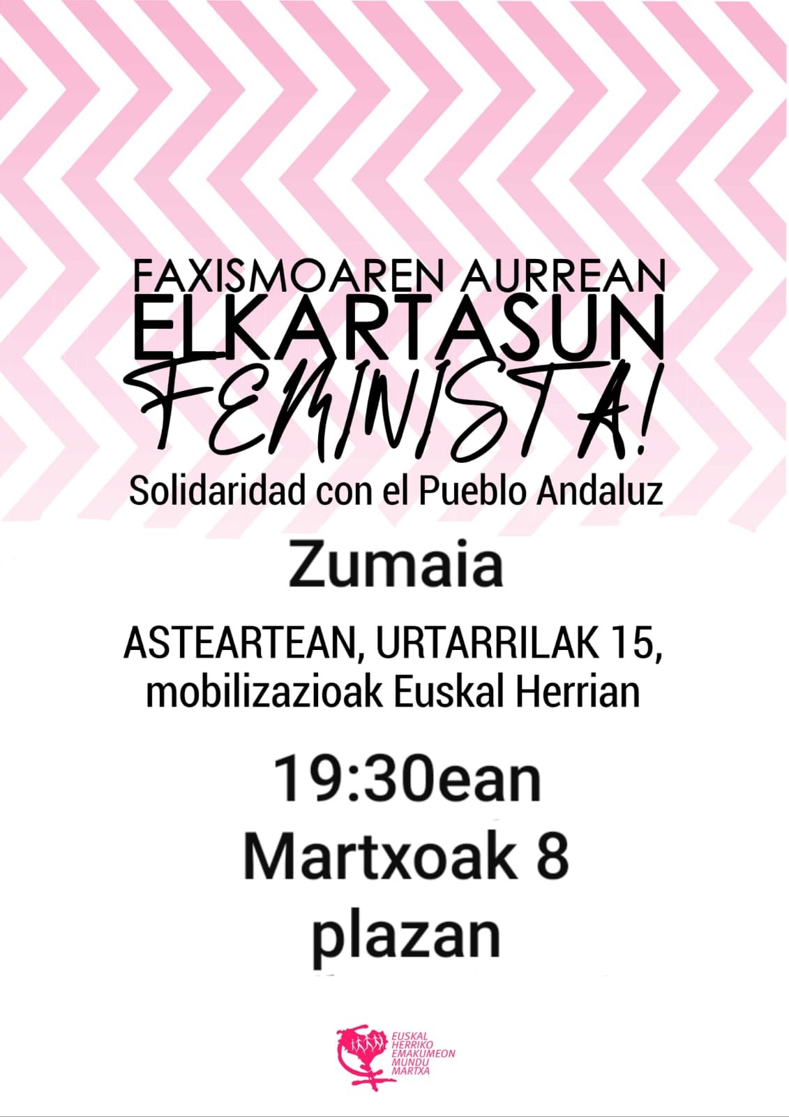 Faxismoaren aurrean mobilizaziora deitu du Zumaiako Mugimendu Feministak