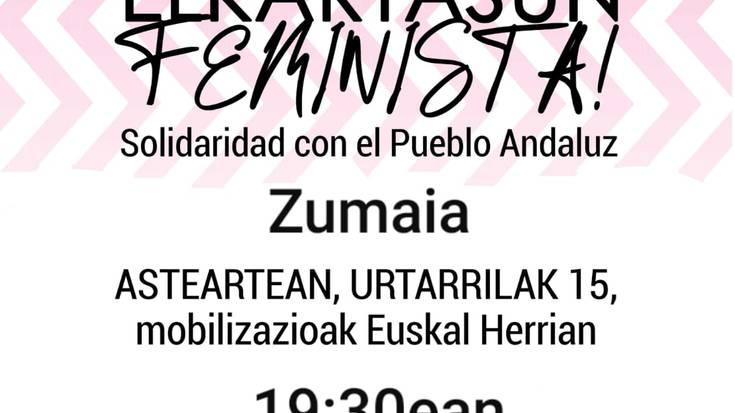Faxismoaren aurrean mobilizaziora deitu du Zumaiako Mugimendu Feministak