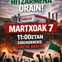 Manifestazioa: 'Sidenor Azkoitia, hitzarmena orain'