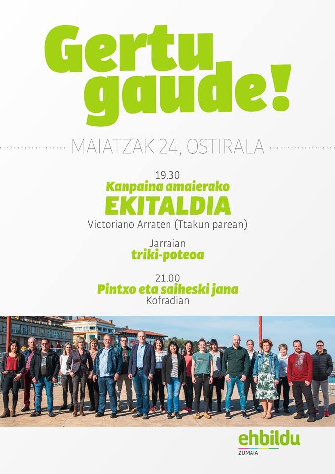 Kanpaina amaierako ekitaldia, ostiral honetan