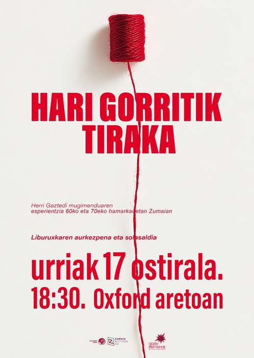 Aurkezpena: Aitor Tenaren 'Hari gorritik tiraka' liburuxkaren aurkezpena