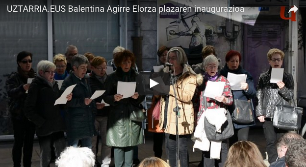 BIDEOA: Balentina Agirre Elorza plaza izendatzeko ekitaldia