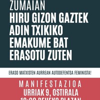 Hiru gizonek adin txikiko bati egindako erasoa salatzeko elkarretaratzea