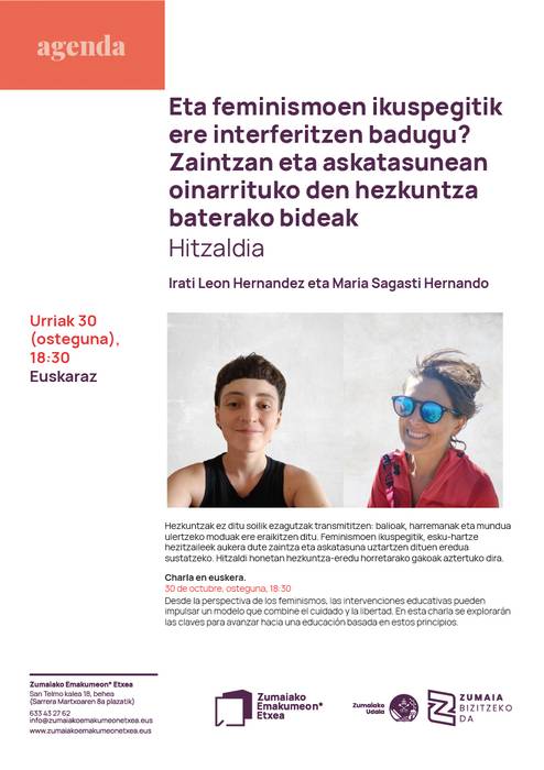 Hitzaldia: 'Eta feminismoen ikuspegitik ere interferitzen badugu? Zaintzan eta askatasunean oinarrituko den hezkuntza baterako bideak'