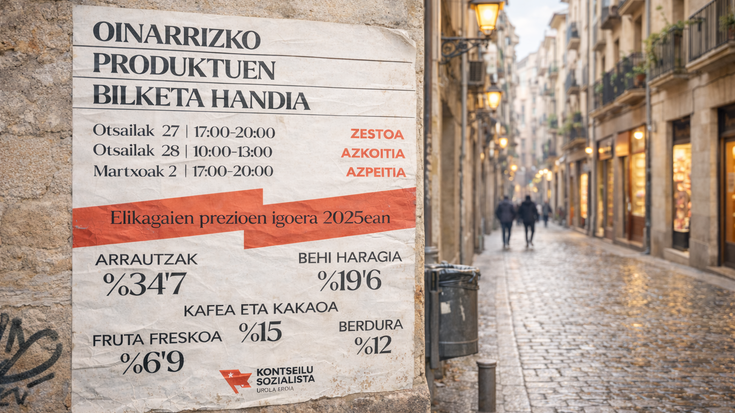 Oinarrizko produktuen bilketa handiari ekingo dio bihar Kontseilu Sozialistak