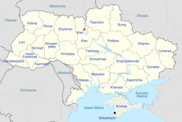 Ukrainako inbasioak ez du etenik