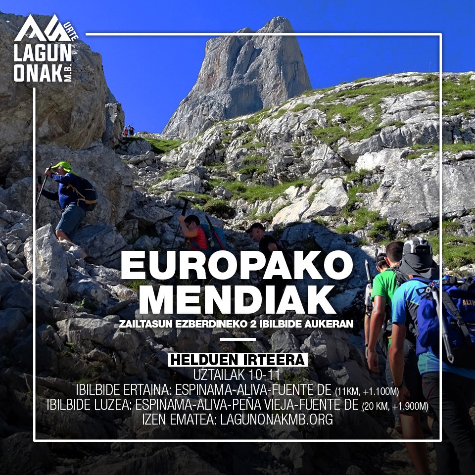 Europako Mendietara irteera antolatu du Lagun Onak MBk helduentzat