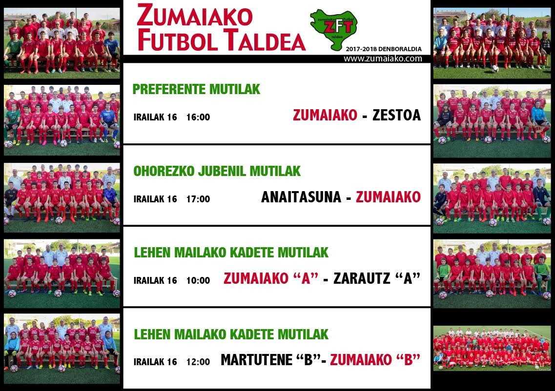 ​Astebukaerako Zumaiko Futbol Taldearen partiduak  