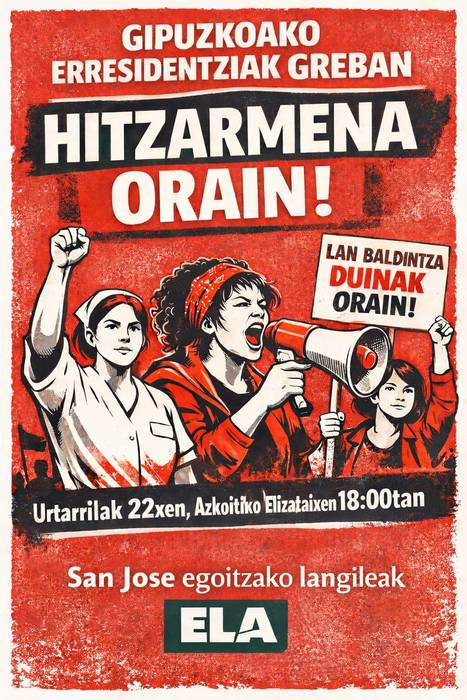 Elkarretaratzea: "Gipuzkoako adineko egoitzak greban"