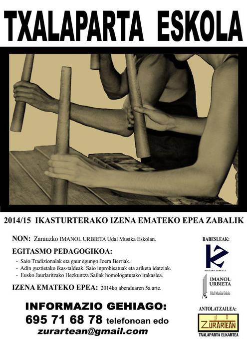 Txalaparta eskola jarriko dute martxan Zarautzen