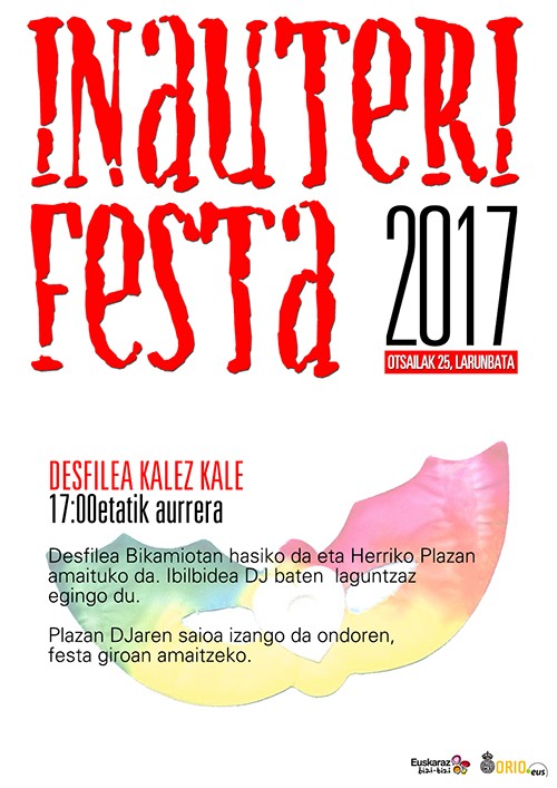 Inauteri festa egingo da larunbatean