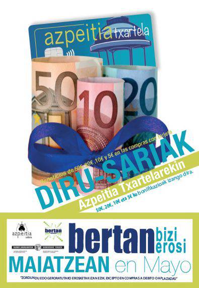 Azpeitia Txartelaren erabiltzaileei zuzenduta, kanpaina berria jarri du martxan Bertan Merkatari Elkarteak
