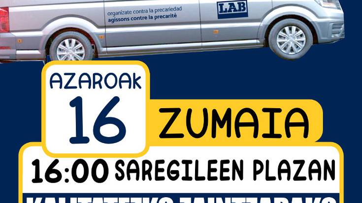 Etxeetako zaintza lanaren alde informazio gunea jarriko du LABek ostegunean