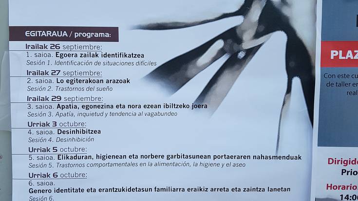 Mendekotasun egoeran dauden pertsonen artean egoerak zailak maneiatzeko ikastaroa