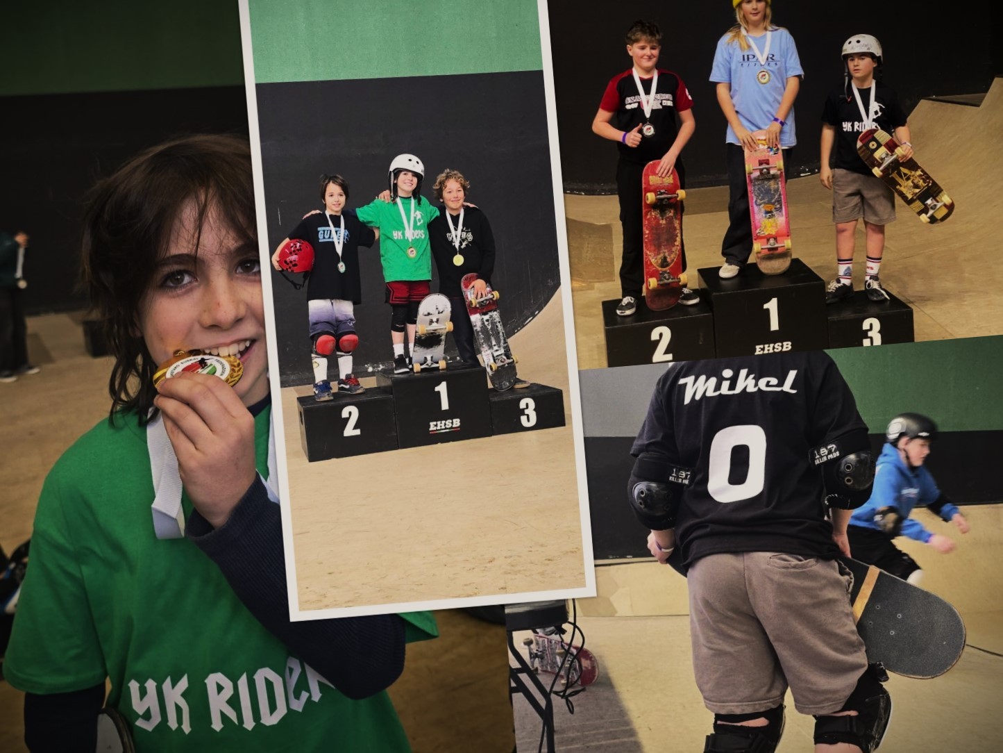 Arauntza Riderseko gaztetxoak podiumean, Euskadiko Skate Eskolako lehen proban