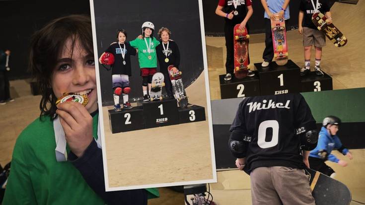 Arauntza Riderseko gaztetxoak podiumean, Euskadiko Skate Eskolako lehen proban