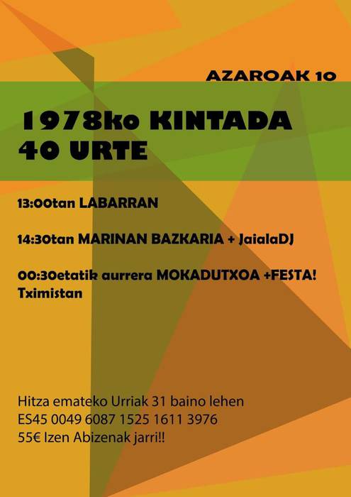 1978an jaiotakoen bazkaria, azaroaren 10ean