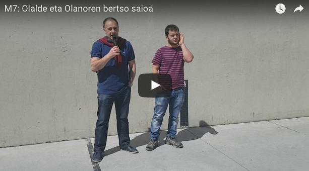 [BIDEOA] Olalde eta Olano pilota tanto artean bertsotan, Zumaian