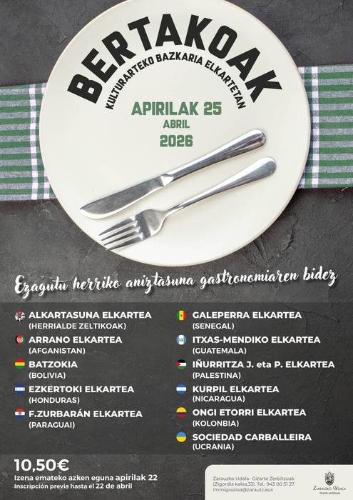 Bertakoak, kulturarteko bazkaria elkartetan