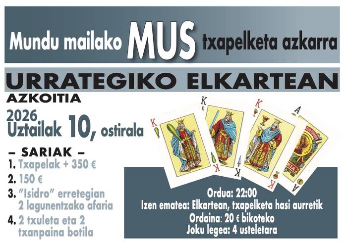 Urrategiko jaiak: mus txapelketa azkarra