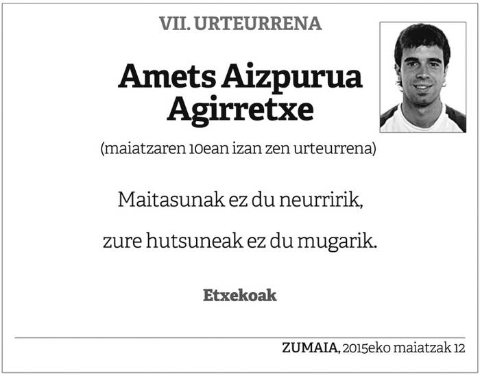 Urteurrena: Amets Aizpurua Agirretxe (Zumaia)