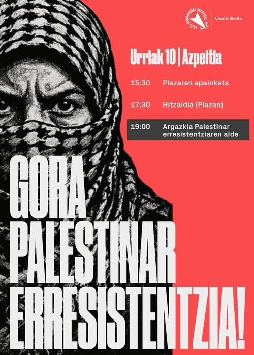 Hitzaldi eta argazkia: Gora palestinar erresistentzia!