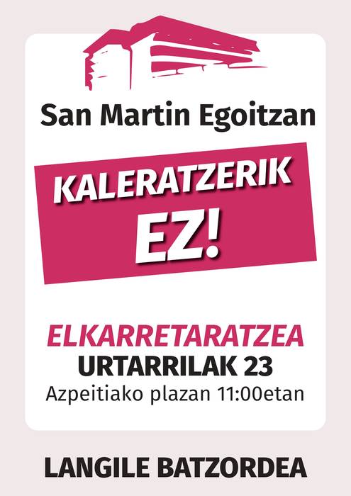 Elkarretaratzea: 'San Martin egoitzan kaleratzerik ez!"