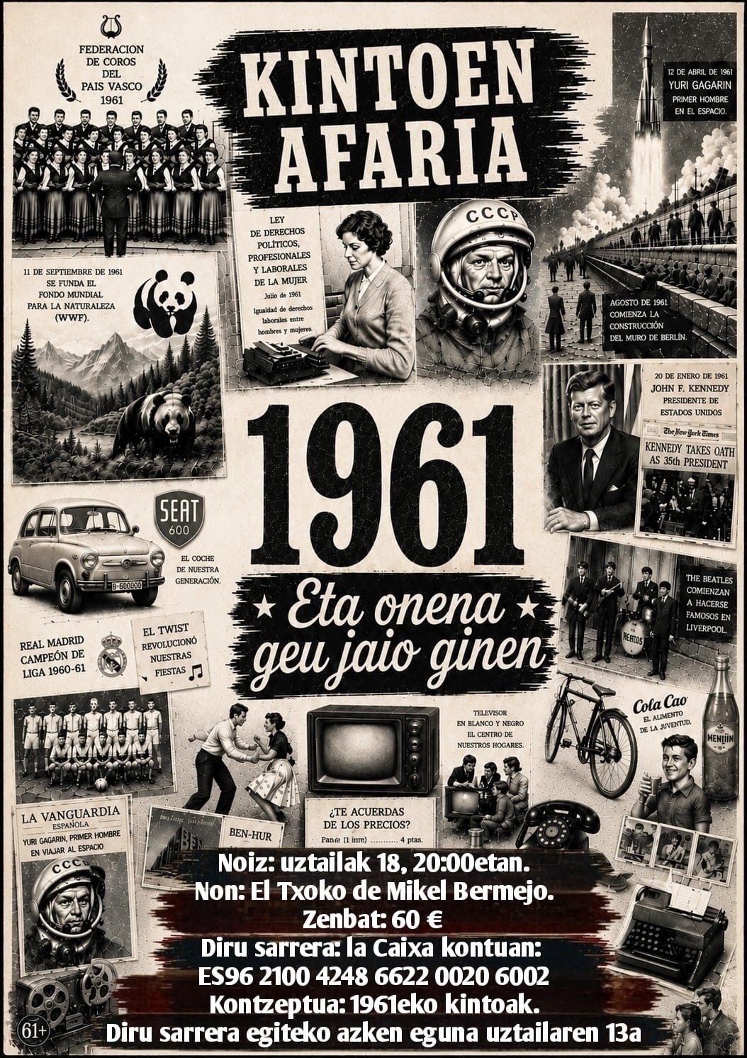 1961eko kintoek uztailaren 18an dute afaria
