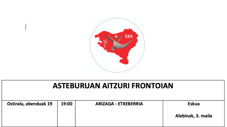 Aste honetako pilota partidak