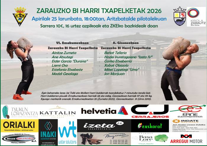 Kirola: Zarauzko Bi Harri Txapelketa 2026
