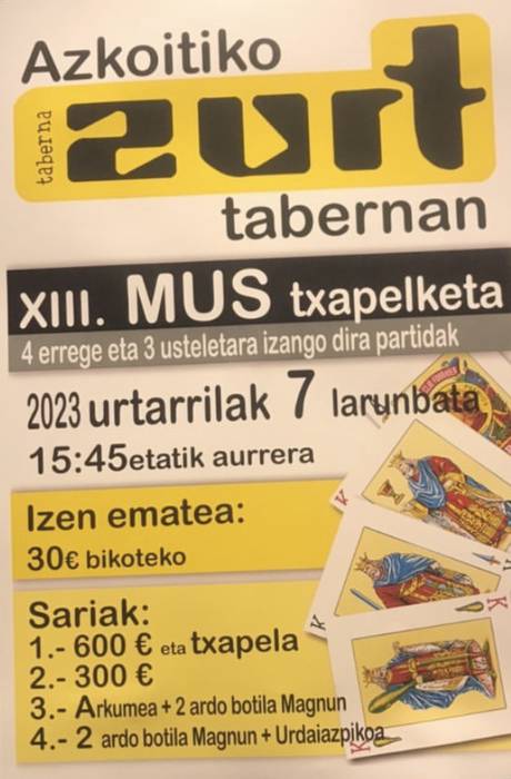 Zurt tabernaren XIII. Mus Txapelketa
