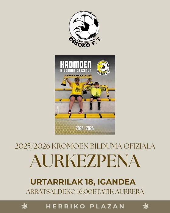 Aurkezpena: Orioko Futbol Taldearen kromo bildumaren aurkezpena