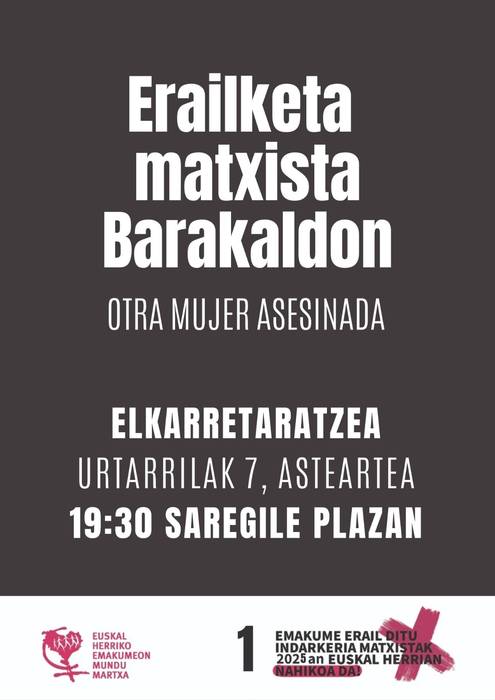 Barakaldoko hilketa matxista salatzeko elkarretaratzea