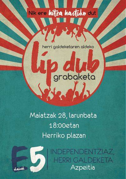 Herri galdeketa babesteko lipduba grabatuko dute maiatzaren 28an