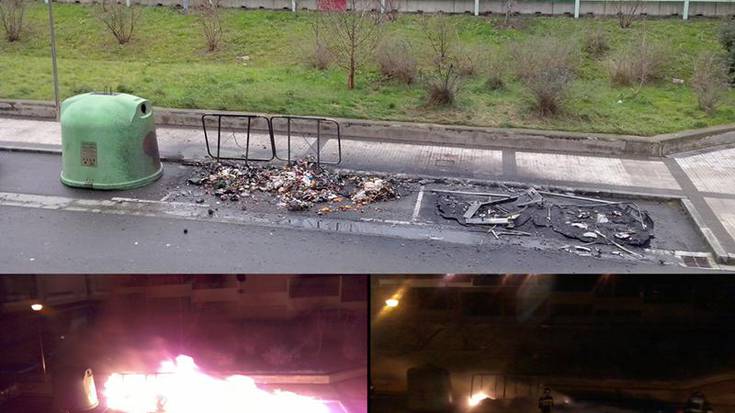 Bost edukiontzi erre dira Aitzuri kalean