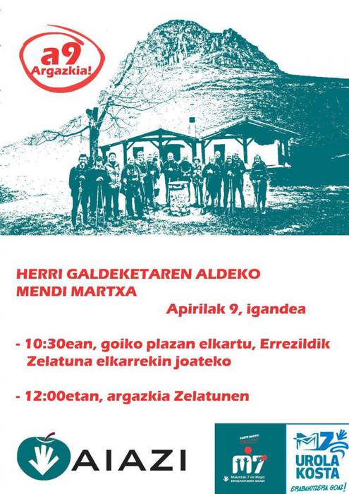 Maiatzaren 7ko herri galdeketaren aldeko mendi martxa egingo dute igandean Errezilen
