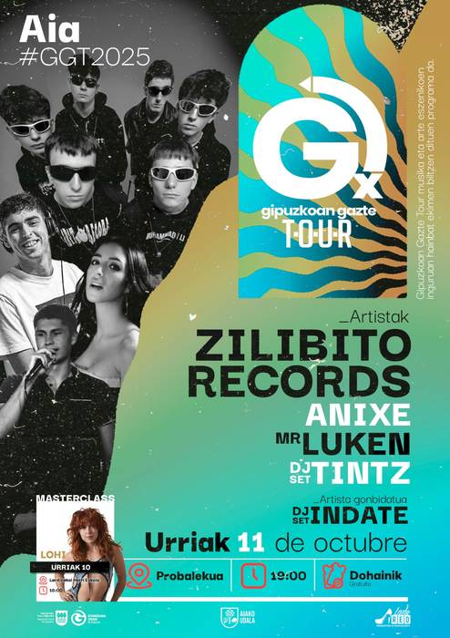 Gipuzkoan Gazte Tour: DJ Indate, Anixe, Zilibito Records, Mr. Luken eta DJ Tintzen emanaldiak