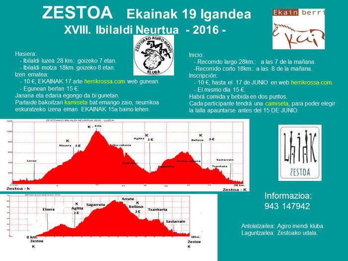 Zestoan XVIII. Ibilaldi Neurtua antolatu dute iganderako