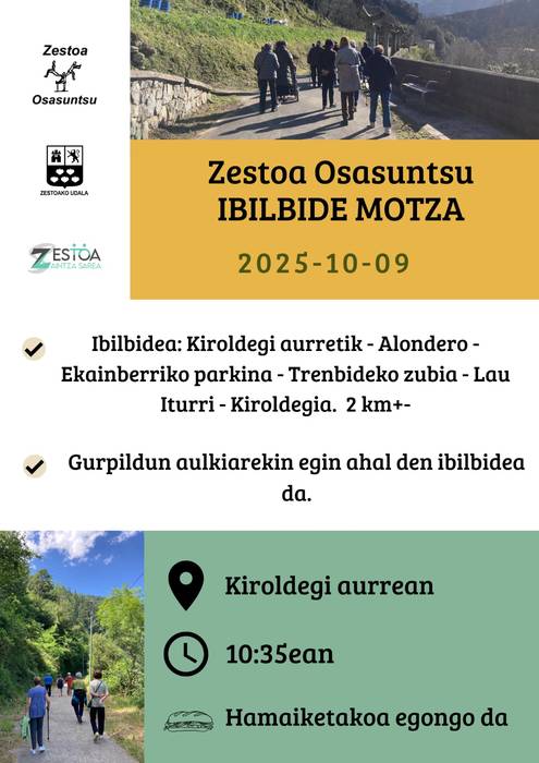 Zestoa Osasuntsu: ibilbide motza