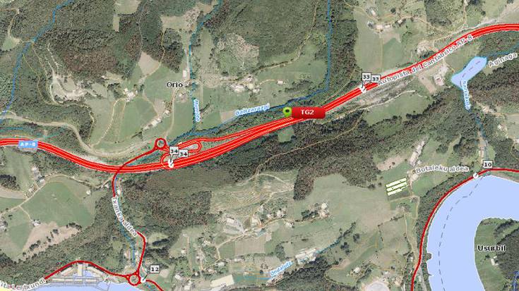 AP-8an Orio parean Bilborako noranzkoa itxita dago istripu batengatik