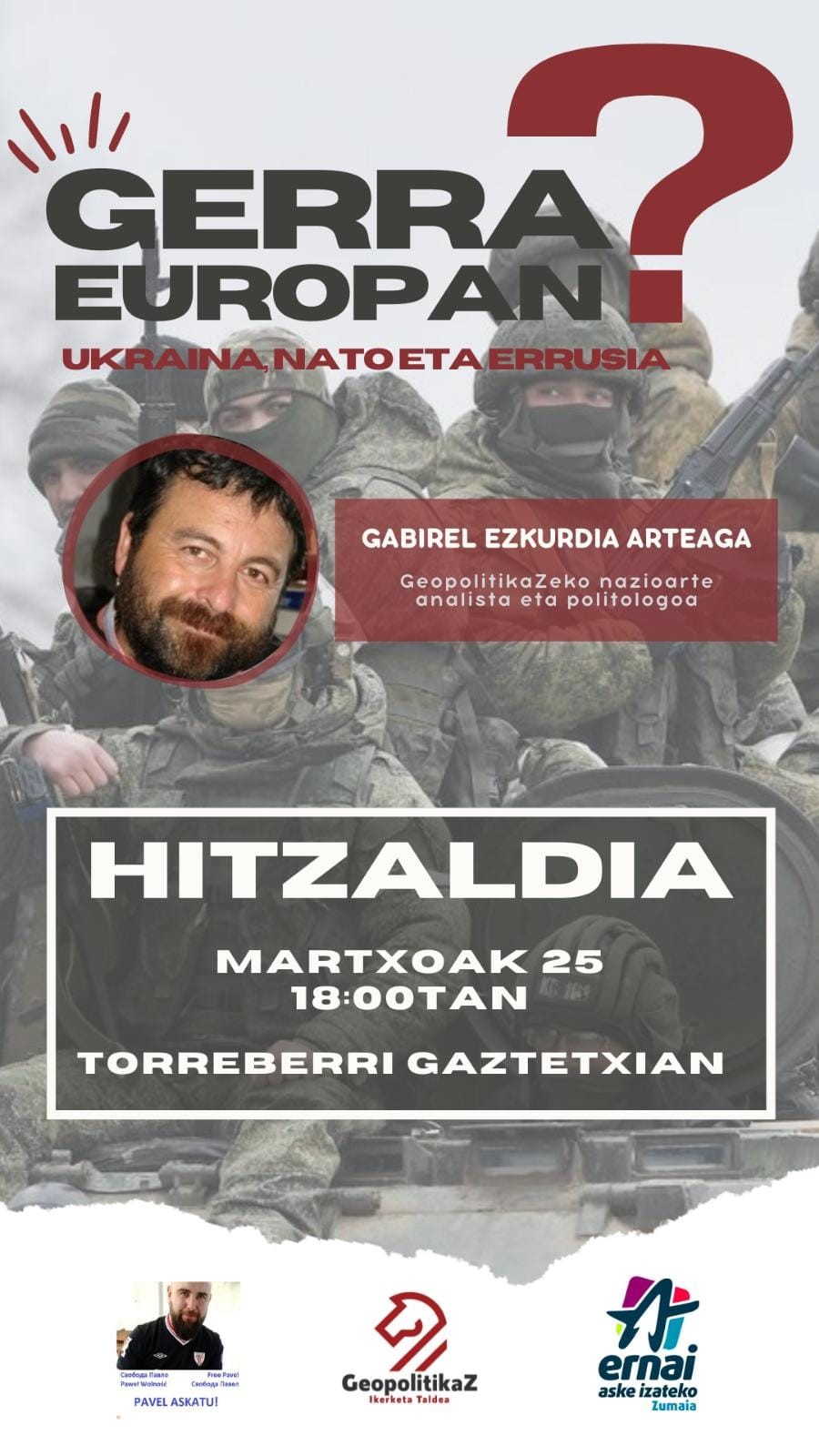 "Gerra Europan? Ukraina, NATO eta Errusia” hitzaldia