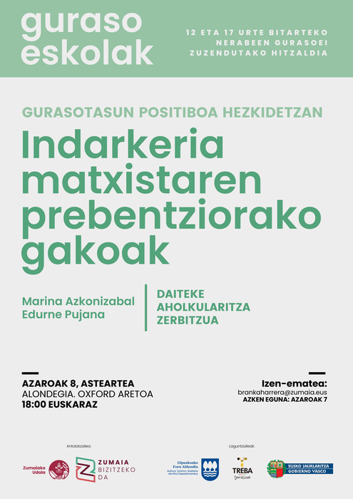 'Indarkeria matxistaren prebentziorako gakoak'