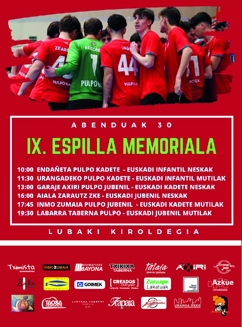 IX Espilla Memoriala jokatuko da Zumaian abenduak 30ean