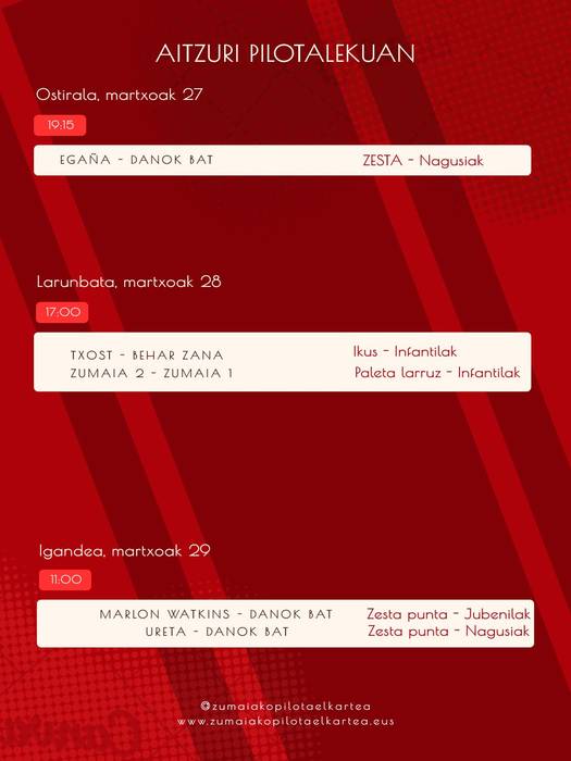 Asteburuan Zumaiako Aitzuri frontoian