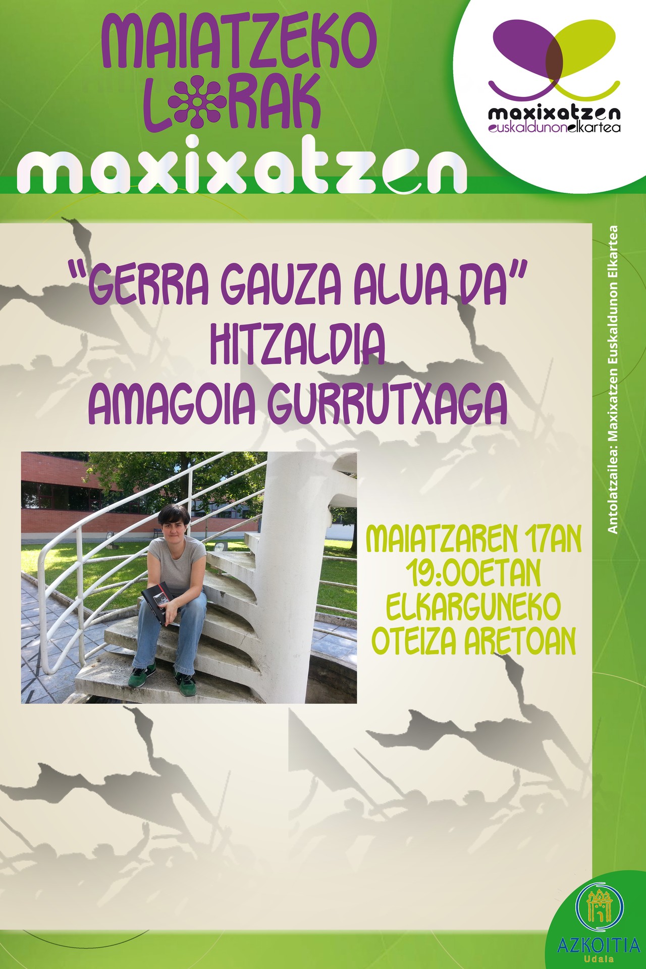 Amagoia Gurrutxaga kazetari eta idazlearen 'Gerra gauza alua da' hitzaldia, Elkargunean