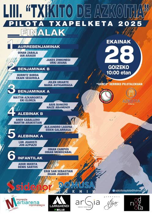 Finalak: 53. Txikito Pilota Txapelketa