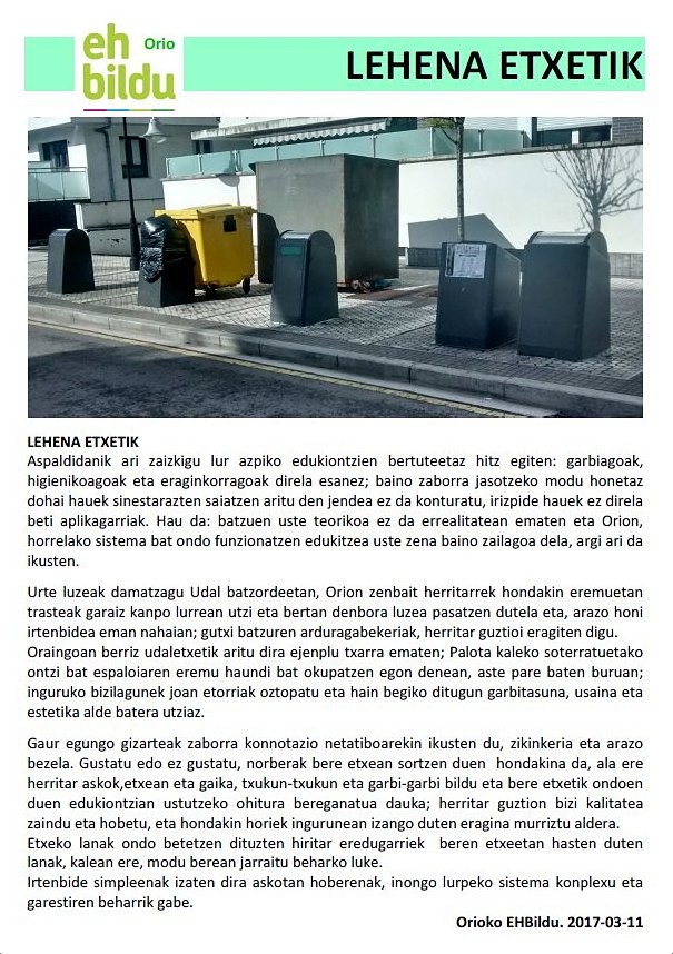LEHENA ETXETIK