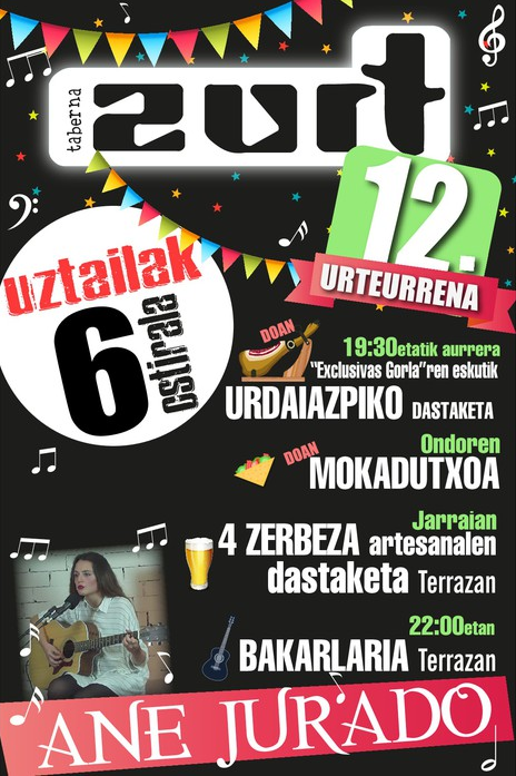 Azkoitiko Zurt tabernak hamabigarren urteurrena ospatuko du gaur