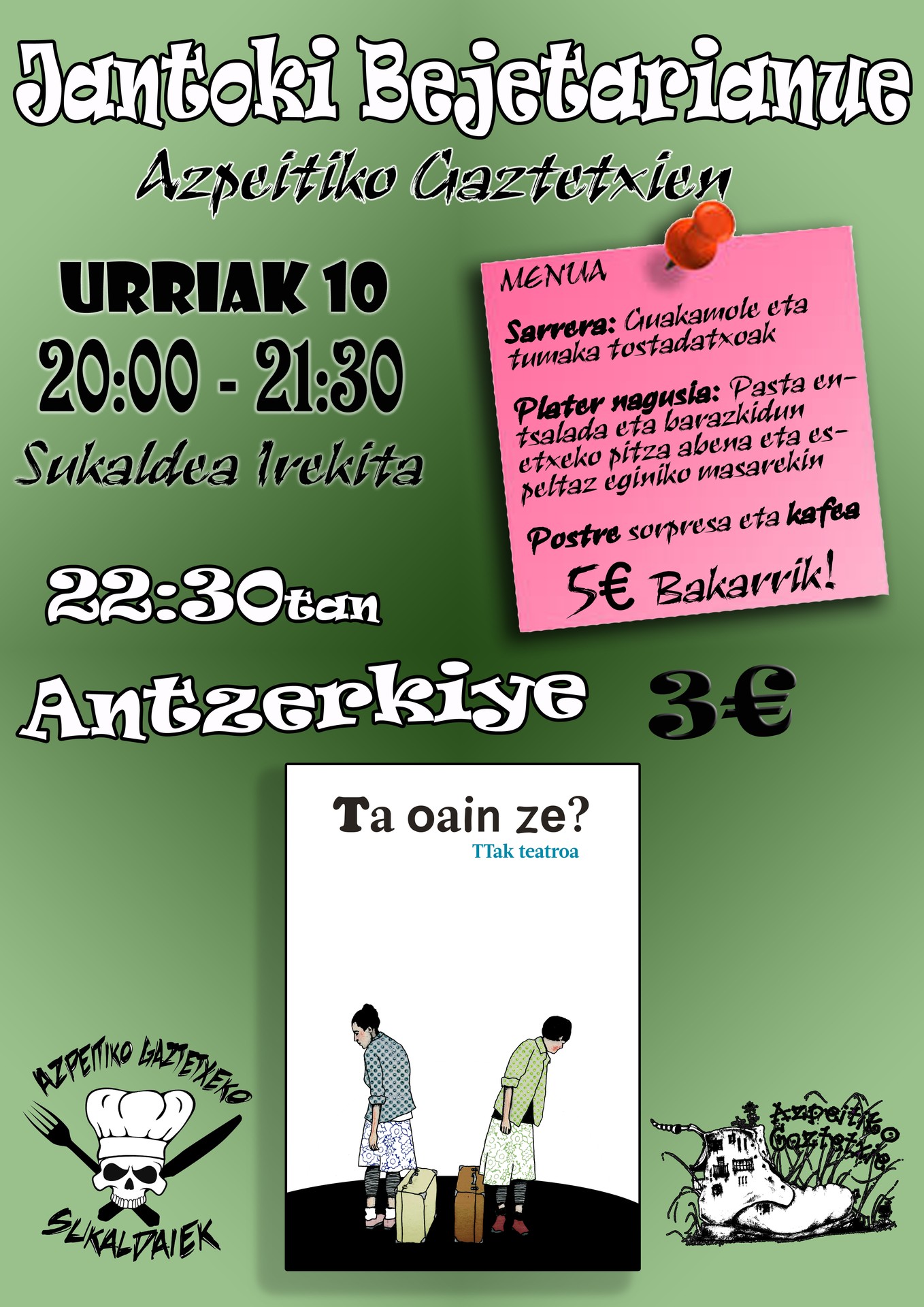 Jantoki begetarianoa estreinatuko dugu urriaren 10ean