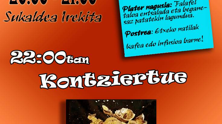 Jantoki begetarianoa eta Arrutiko Intxaurraken kontzertua izango dira ostiralean Gaztetxean